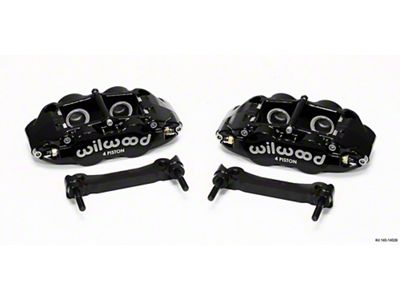 Wilwood Forged Narrow Superlite 4R Front Brake Caliper and Bracket Upgrade Kit; Black (97-13 Corvette C5 & C6)