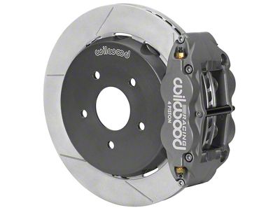 Wilwood Forged Narrow Superlite 4R Road Race Rear Big Brake Kit with 13-Inch Slotted Rotors; Anodized Gray Calipers (97-13 Corvette C5 & C6)