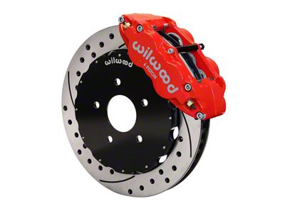 Wilwood Forged Narrow Superlite 6R Front Big Brake Kit with 14-Inch Drilled and Slotted Rotors; Red Calipers (97-13 Corvette C5 & C6)