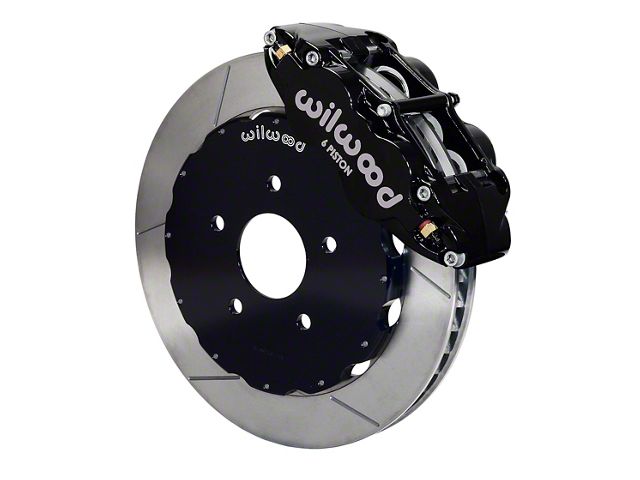 Wilwood Forged Narrow Superlite 6R Front Big Brake Kit with 14-Inch Slotted Rotors; Black Calipers (97-13 Corvette C5 & C6)