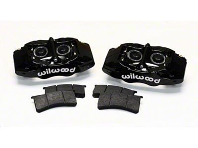 Wilwood SLC56 4-Piston Front Brake Calipers with Semi-Metallic Brake Pads; Black (97-04 Corvette C5; 05-13 Corvette C6 Base w/ Standard Brake Package)