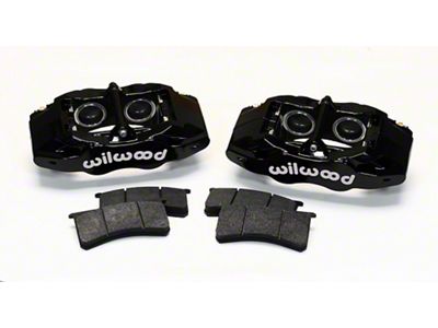 Wilwood SLC56 4-Piston Front Brake Calipers with Semi-Metallic Brake Pads; Black (97-04 Corvette C5)