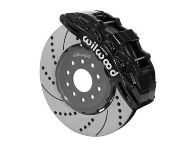 Wilwood SX6R Dynamic Front Big Brake Kit with 14-Inch Drilled and Slotted Rotors; Black Calipers (97-13 Corvette C5 & C6)