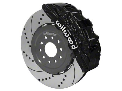 Wilwood SX6R Dynamic Front Big Brake Kit with 15-Inch Drilled and Slotted Rotors; Black Calipers (97-13 Corvette C5 & C6)