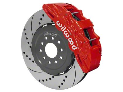 Wilwood SX6R Dynamic Front Big Brake Kit with 15-Inch Drilled and Slotted Rotors; Red Calipers (97-13 Corvette C5 & C6)