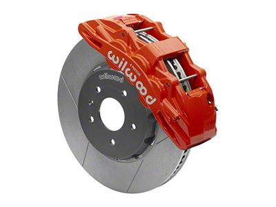 Wilwood SX6R Dynamic Front Big Brake Kit with 14-Inch Slotted Rotors; Red Calipers (14-19 Corvette C7)