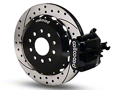 Wilwood CPB Rear Big Brake Kit with Drilled and Slotted Rotors; Black Calipers (94-04 Mustang GT, V6)