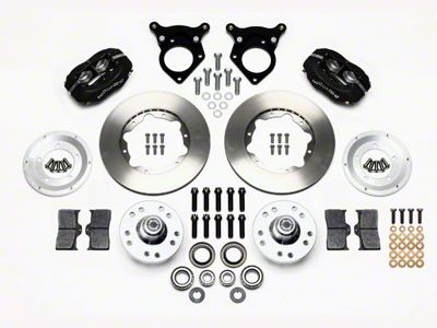 Wilwood Forged Dynalite Pro Series Front Big Brake Kit with Solid Rotors; Black Calipers (87-93 Mustang w/ 5-Lug Conversion)