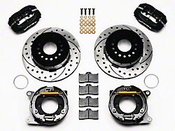 Wilwood Forged Dynalite Rear Big Brake Kit with Drilled and Slotted Rotors; Black Calipers (05-14 Mustang)