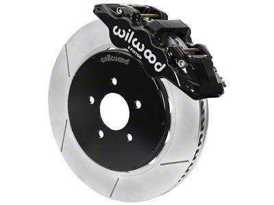 Wilwood AERO6 Front Big Brake Kit with 14-Inch Slotted Rotors; Black Calipers (94-04 Mustang)