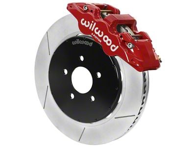 Wilwood AERO6 Front Big Brake Kit with 14-Inch Slotted Rotors; Red Calipers (94-04 Mustang)