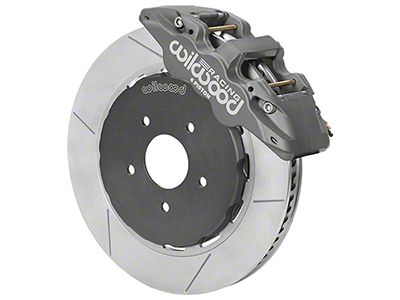 Wilwood AERO6 Race Front Big Brake Kit with 14-Inch Slotted Rotors; Anodized Gray Calipers (94-04 Mustang)