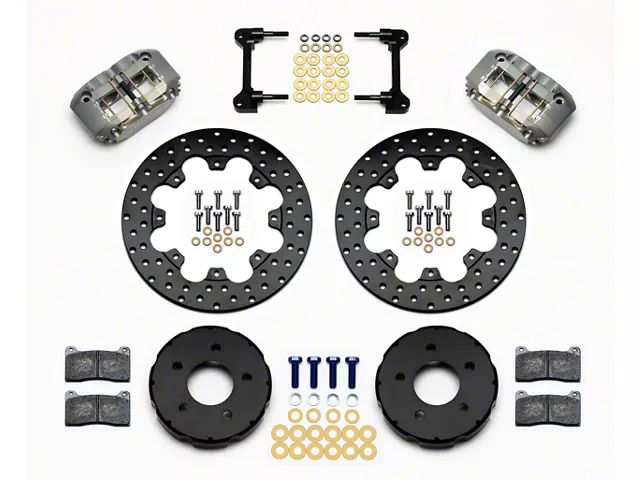 Wilwood DynaPro Drag Race Front Big Brake Kit; Anodized Gray Calipers (94-04 Mustang)