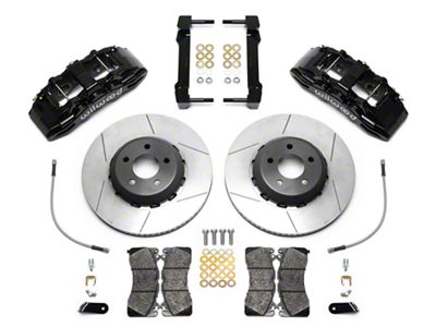 Wilwood SX6R Dynamic Front Big Brake Kit with 14-Inch Slotted Rotors; Black Calipers (15-23 Mustang)