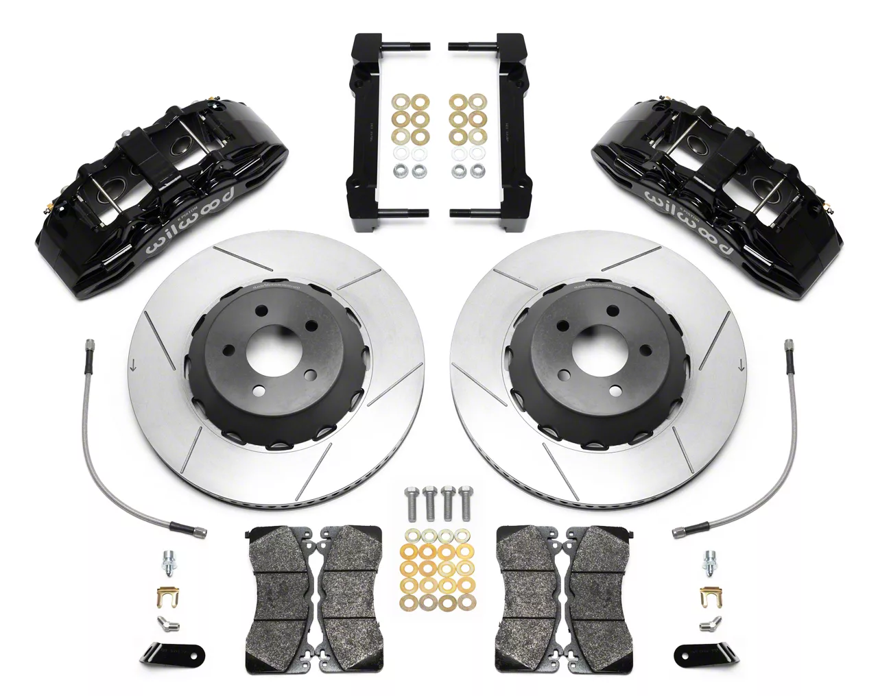 Wilwood 140-15743 Wilwood SX6R Front Brake Kit 15in Slotted Black w/ Lines 14+ Chevy Corvette C7 main image 1