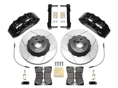 Wilwood SX6R Dynamic Front Big Brake Kit with 15-Inch Slotted Rotors; Black Calipers (15-23 Mustang)