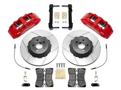 Wilwood SX6R Dynamic Front Big Brake Kit with 15-Inch Slotted Rotors; Red Calipers (15-23 Mustang)