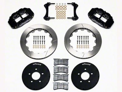 Wilwood Superlite 6R Front Big Brake Kit with 12.90-Inch Slotted Rotors; Black Calipers (94-04 Mustang)