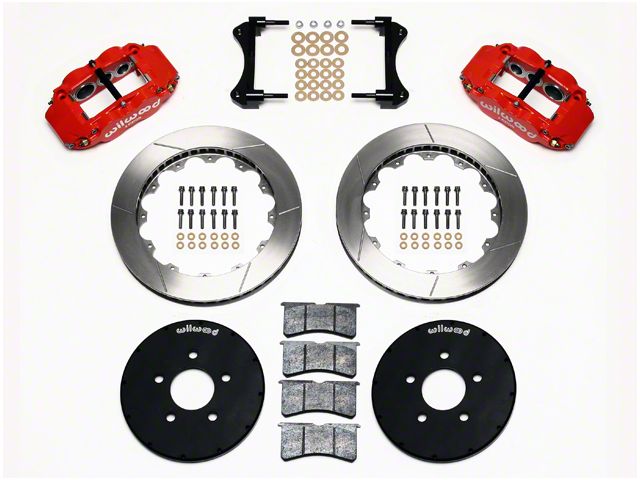 Wilwood Superlite 6R Front Big Brake Kit with 12.90-Inch Slotted Rotors; Red Calipers (94-04 Mustang)