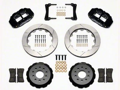 Wilwood Superlite 6R Front Big Brake Kit with 13-Inch Slotted Rotors; Black Calipers (05-14 Mustang)