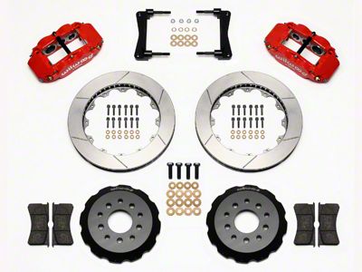 Wilwood Superlite 6R Front Big Brake Kit with 13-Inch Slotted Rotors; Red Calipers (05-14 Mustang)