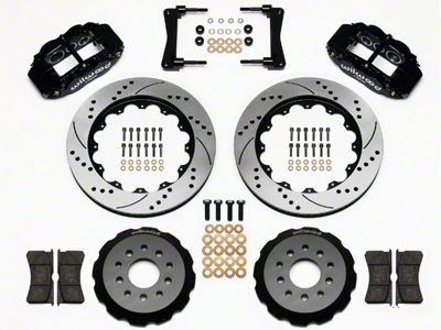 Wilwood Superlite 6R Front Big Brake Kit with 14-Inch Drilled and Slotted Rotors; Black Calipers (05-14 Mustang)