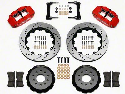 Wilwood Superlite 6R Front Big Brake Kit with 14-Inch Drilled and Slotted Rotors; Red Calipers (05-14 Mustang)