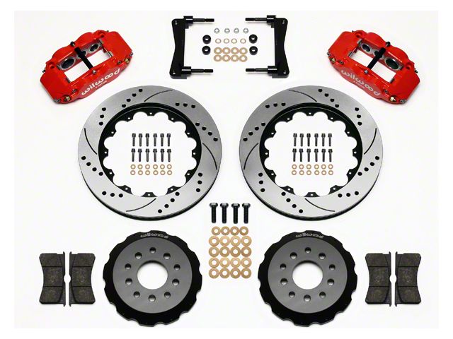 Wilwood Superlite 6R Front Big Brake Kit with 14-Inch Drilled and Slotted Rotors; Red Calipers (05-14 Mustang)