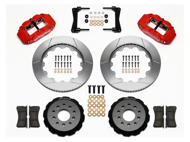 Wilwood Superlite 6R Front Big Brake Kit with 14-Inch Slotted Rotors; Red Calipers (05-14 Mustang)