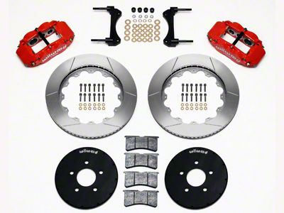 Wilwood Superlite 6R Front Big Brake Kit with 14-Inch Slotted Rotors; Red Calipers (94-04 Mustang)