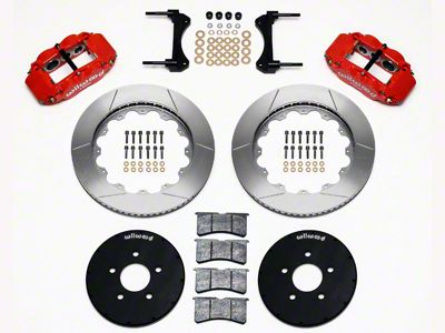 Wilwood Superlite 6R Front Big Brake Kit with 14-Inch Slotted Rotors; Red Calipers (94-04 Mustang)
