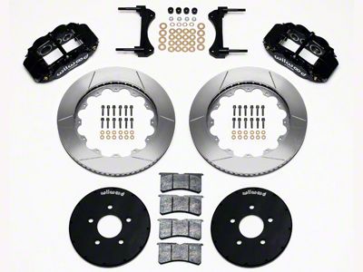 Wilwood Superlite 6R Front Big Brake Kit with 14-Inch Slotted Rotors; Black Calipers (94-04 Mustang)