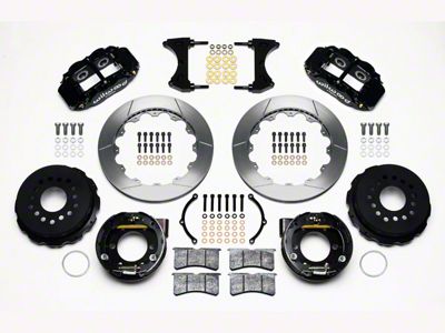 Wilwood Superlite 6R Rear Big Brake Kit with Slotted Rotors; Black Calipers (05-14 Mustang)