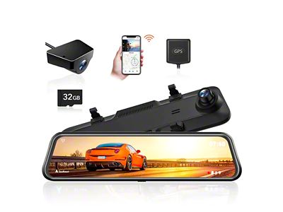 WOLFBOX Wi-Fi Rear View Mirror Dash Cam (Universal; Some Adaptation May Be Required)