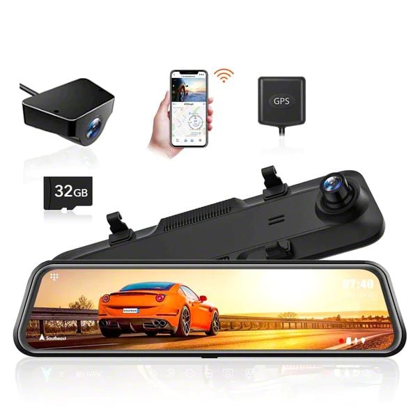 WOLFBOX Corvette WiFi Rear View Mirror Dash Cam G840H (Universal; Some