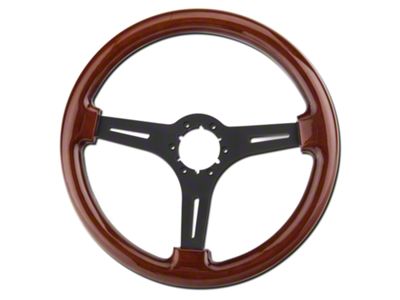 SpeedForm Wood Steering Wheel; Black Center (79-04 Mustang)