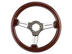 SpeedForm Wood Steering Wheel; Chrone Center (79-04 Mustang)