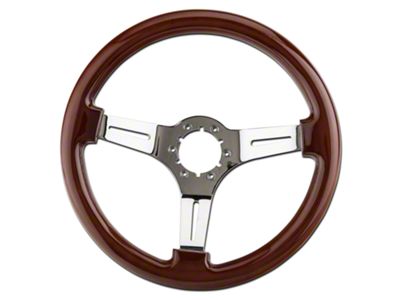 SpeedForm Wood Steering Wheel; Chrone Center (79-04 Mustang)