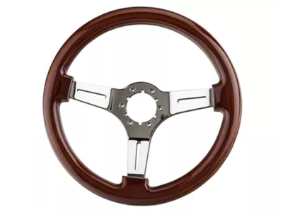 SpeedForm Wood Steering Wheel; Chrone Center (79-04 Mustang)