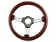 SpeedForm Wood Steering Wheel; Chrone Center (79-04 Mustang)