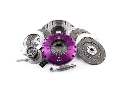 X-Clutch 9-Inch Triple Solid Organic Disc Clutch Kit with Chromoly Flywheel and Hydraulic Release Bearing; 26-Spline (98-02 5.7L Camaro)