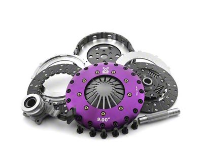 X-Clutch 9-Inch Twin Solid Ceramic Disc Clutch Kit with Chromoly Flywheel; 26-Spline (98-02 5.7L Camaro)