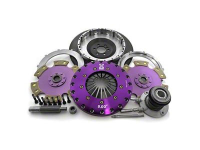 X-Clutch 9-Inch Twin Solid Ceramic Disc Clutch Kit with Chromoly Flywheel and Hydraulic Release Bearing; 26-Spline (98-02 5.7L Camaro)