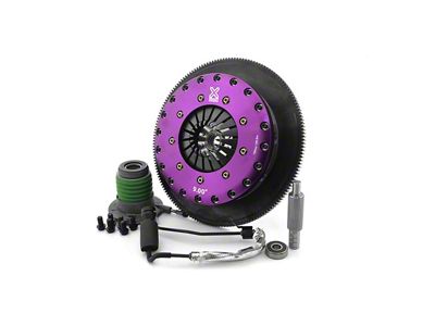 X-Clutch 9-Inch Twin Solid Organic Disc Clutch Kit with Chromoly Flywheel and Hydraulic Release Bearing; 26-Spline (14-15 Camaro Z/28)