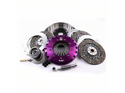 X-Clutch 9-Inch Triple Solid Organic Disc Clutch Kit with Chromoly Flywheel and Hydraulic Release Bearing; 26-Spline (10-15 Camaro SS)