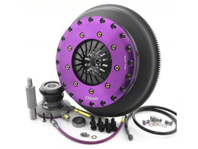 X-Clutch 9-Inch Twin Solid Organic Disc Clutch Kit with Chromoly Flywheel and Hydraulic Release Bearing; 26-Spline (12-15 Camaro ZL1)