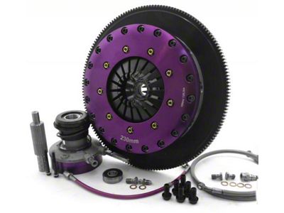 X-Clutch 9-Inch Twin Solid Organic Disc Clutch Kit with Chromoly Flywheel and Hydraulic Release Bearing; 26-Spline (10-15 Camaro SS)