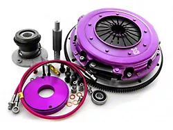 X-Clutch 10.50-Inch Twin Solid Organic Disc Clutch Kit with Flywheel and Hydraulic Release Bearing; 10-Spline (11-11.5 V8 HEMI Challenger)