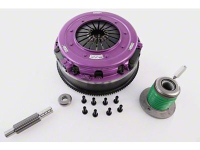 X-Clutch 10.50-Inch Twin Solid Organic Disc Clutch Kit with Flywheel and Hydraulic Release Bearing; 26-Spline (08-10 V8 HEMI Challenger; 11.5-23 V8 HEMI Challenger)