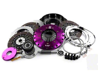 X-Clutch 9-Inch Triple Solid Organic Disc Clutch Kit with Chromoly Flywheel and Hydraulic Release Bearing; 26-Spline (09-13 Corvette C6 ZR1)